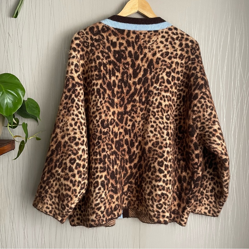 KBB by KAHLANA Women's 'The Slouchy Cardigan' - Tan Leopard XL - Picture 8 of 9